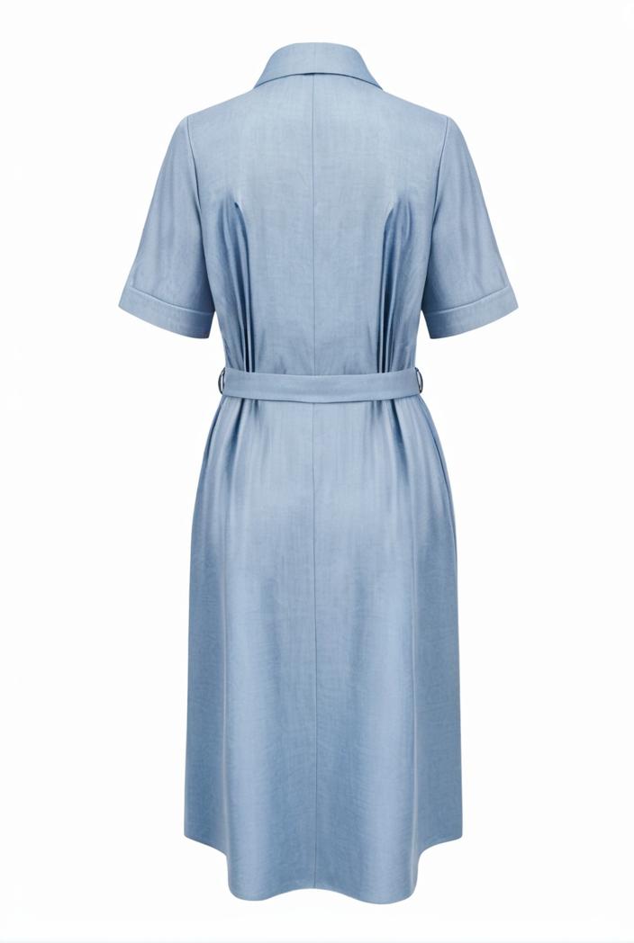a line flap pockets rolled sleeve v neck casual lapel denim maxi dresses 122424