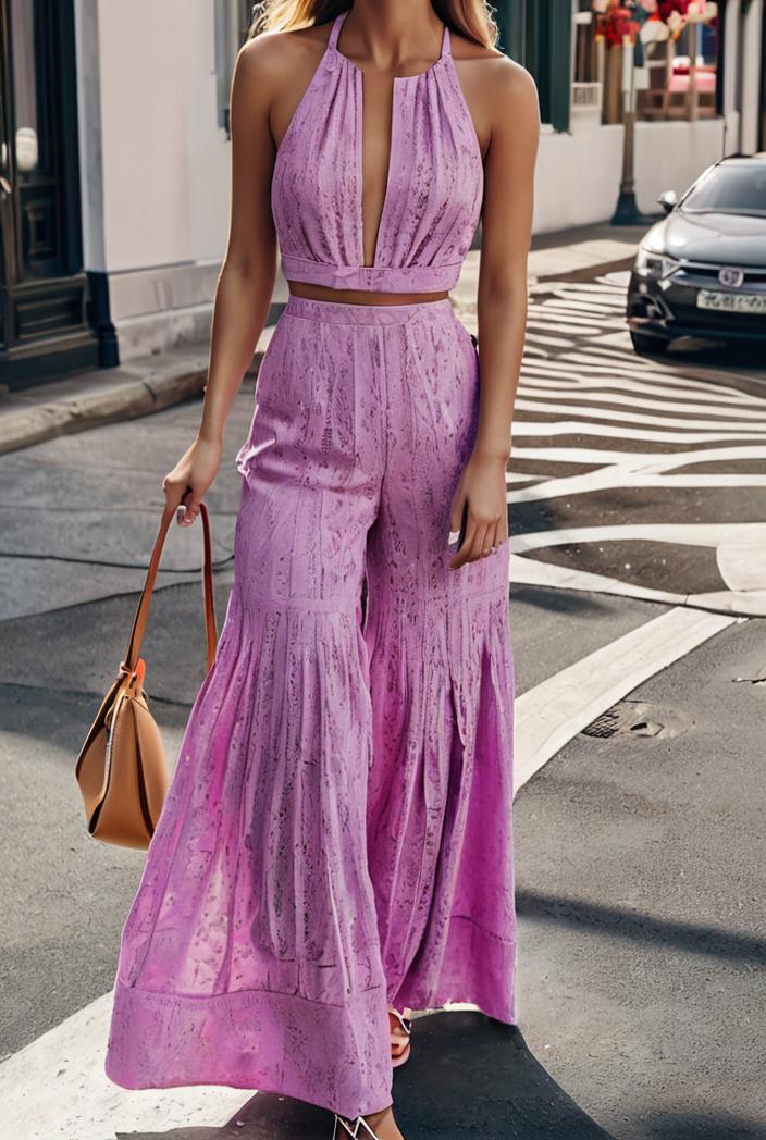 boho print halterneck sleeveless dress 123381
