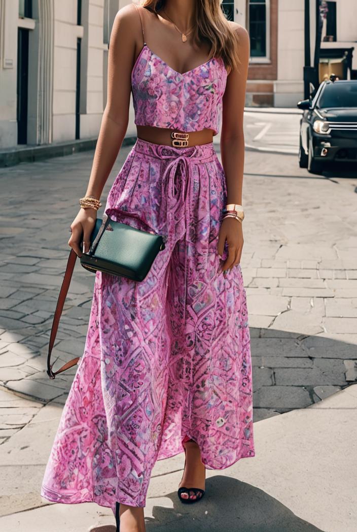 boho print halterneck sleeveless dress 123382