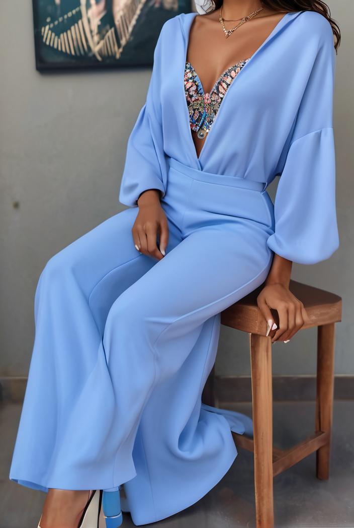 casual v neck long sleeve dress 102734