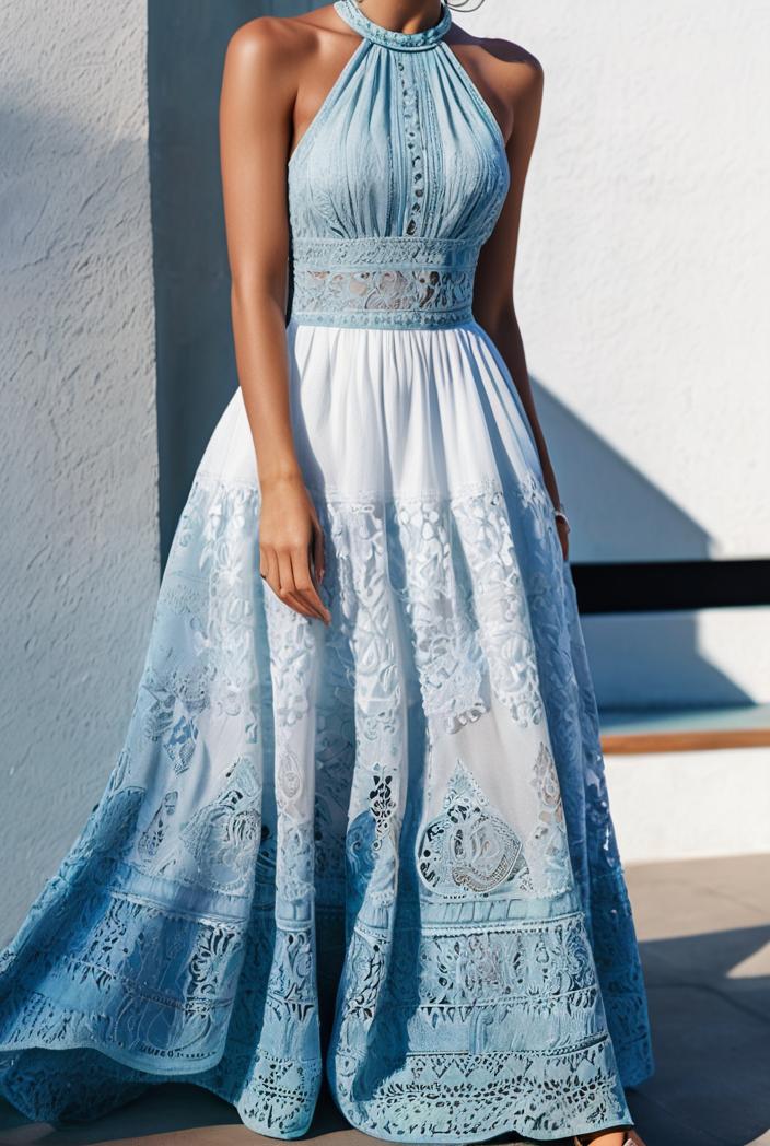 floral print halter bohemian long skirt 113651