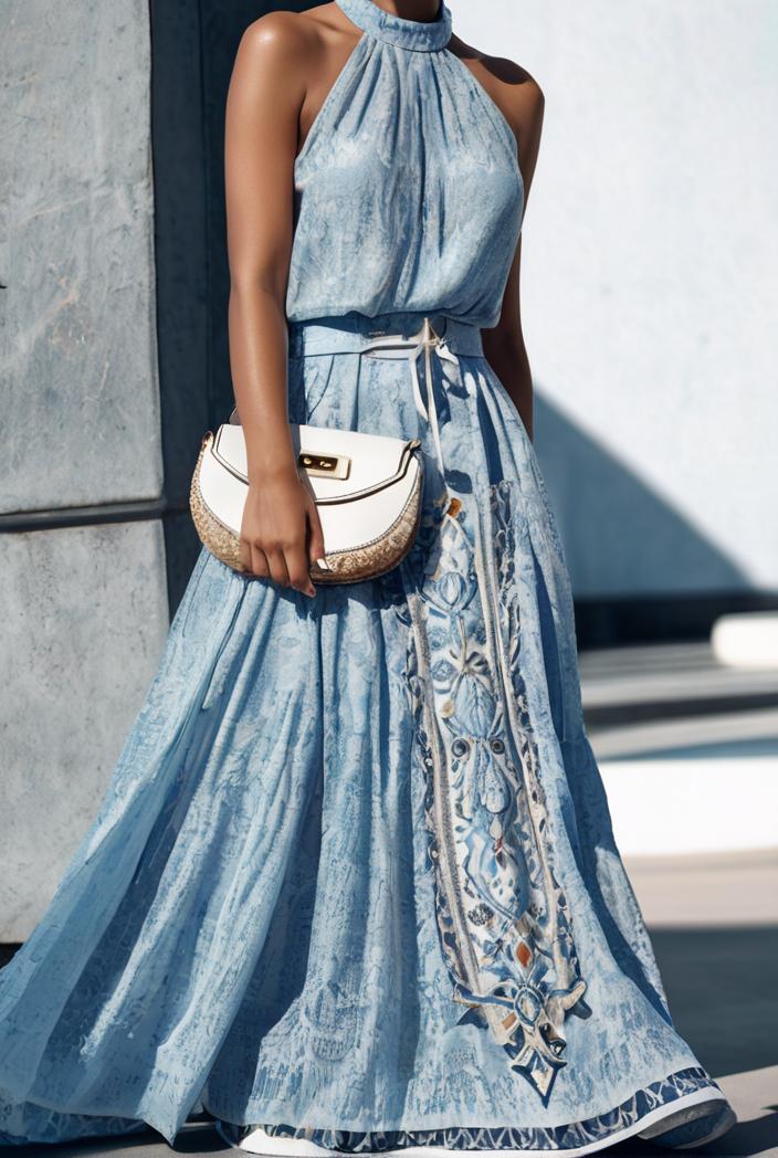 floral print halter bohemian long skirt 113655