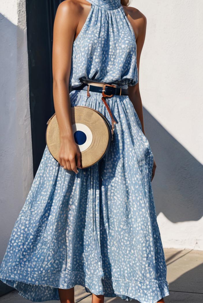 floral print halter bohemian long skirt 113660