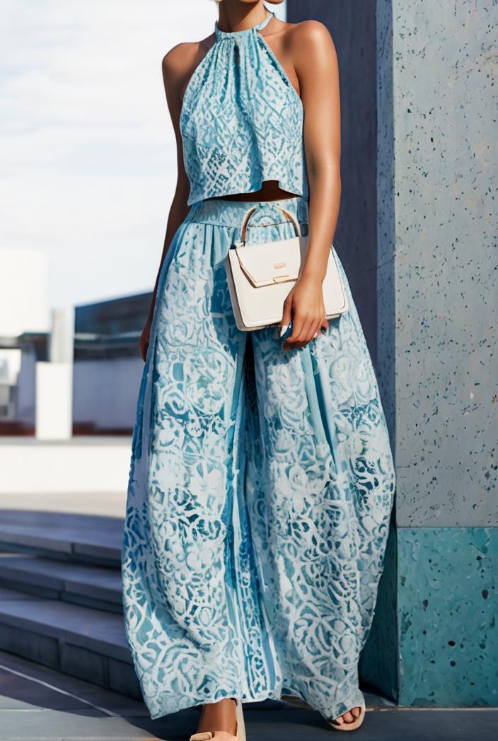 floral print halter bohemian long skirt 113670