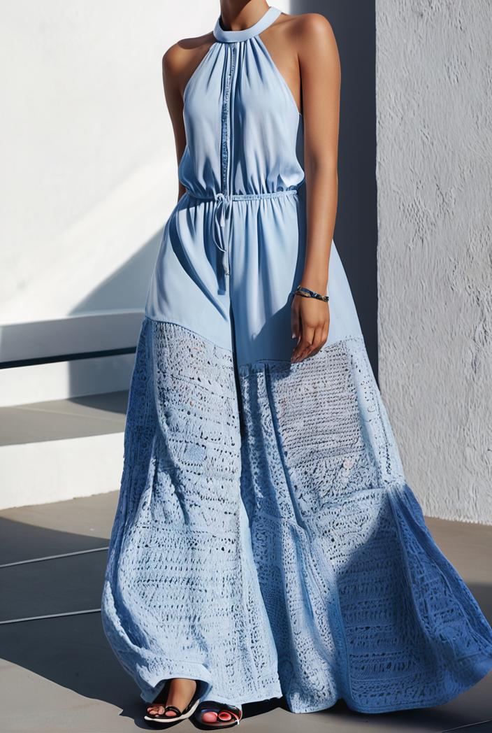 floral print halter bohemian long skirt 113688