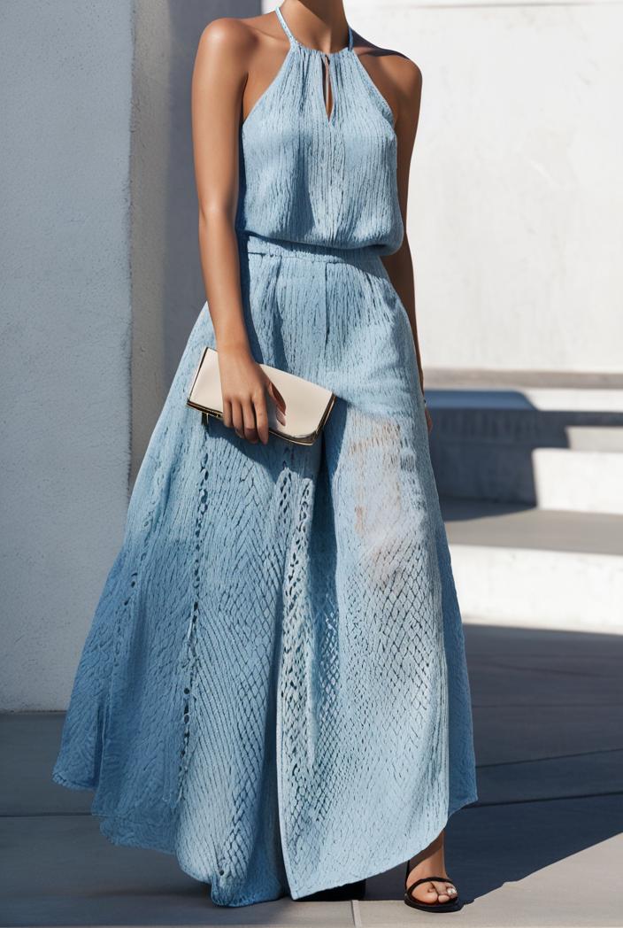 floral print halter bohemian long skirt 113696