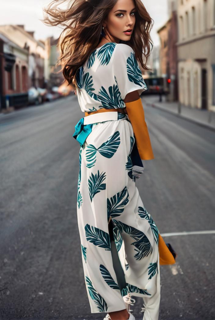 fashion print frilled off shoulder flared jumpsuit 134518