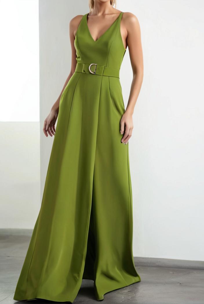 solid halter neck open back sleeveless dress 144265