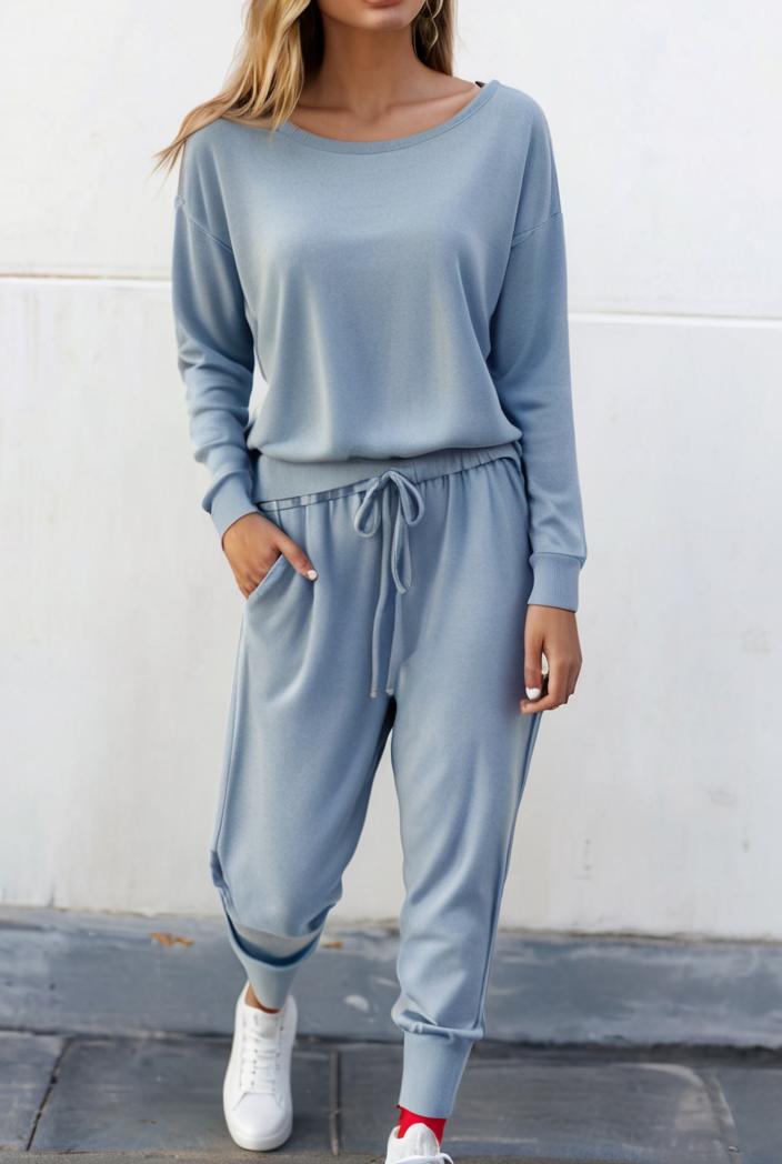 2 piece knitted cotton lounge sweatshirt 116905