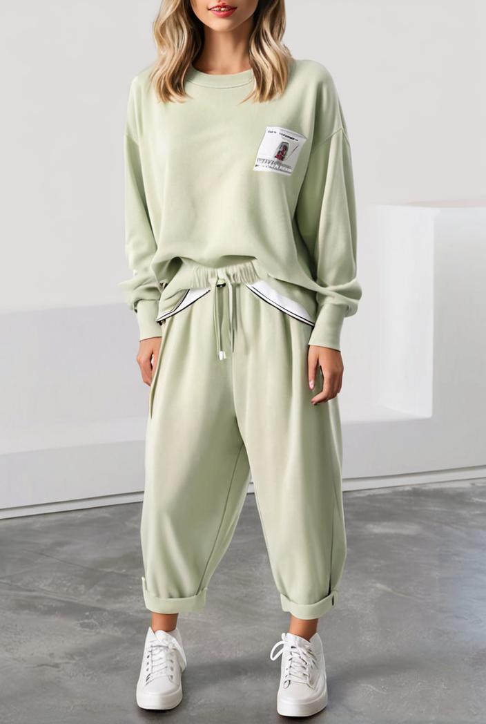 2 piece knitted cotton lounge sweatshirt 116909