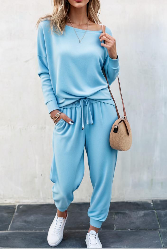 2 piece knitted cotton lounge sweatshirt 116923