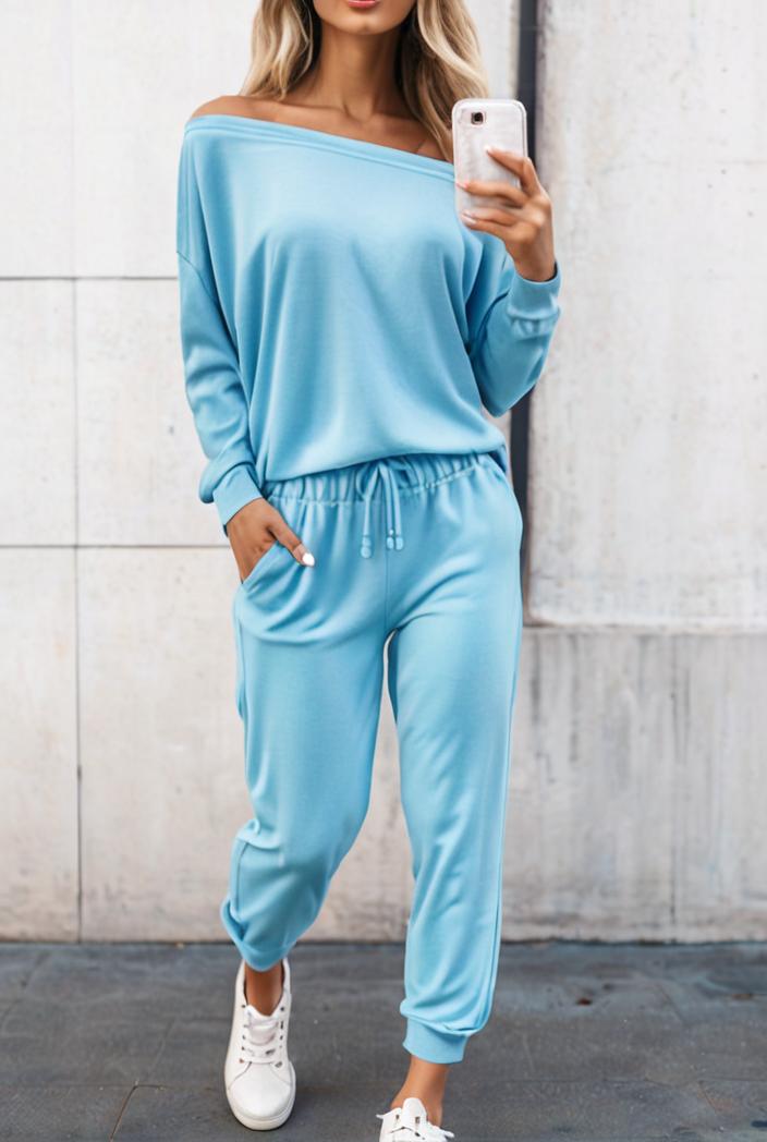2 piece knitted cotton lounge sweatshirt 116925