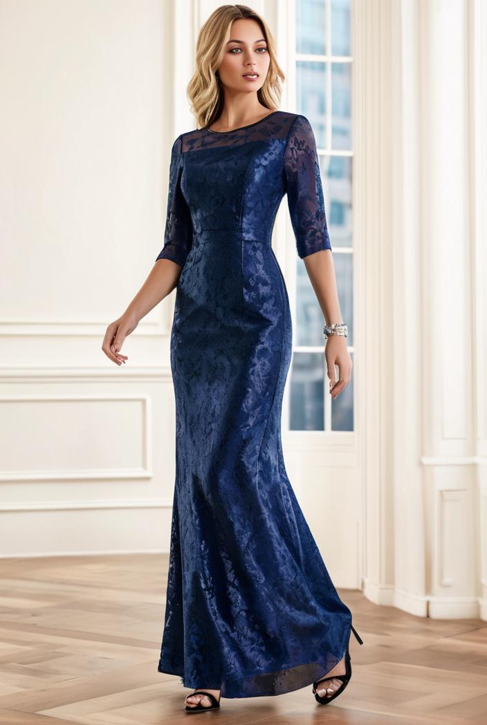 3 4 sleeve bodycon plunging back sequin evening dress 116928