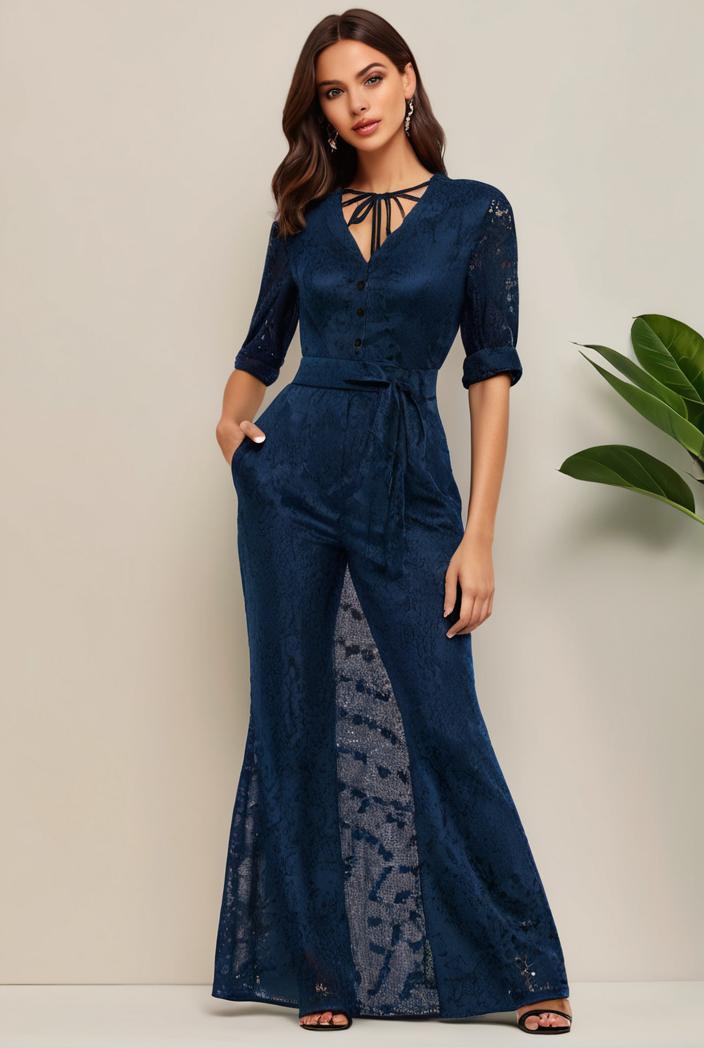 3 4 sleeve bodycon plunging back sequin evening dress 116940