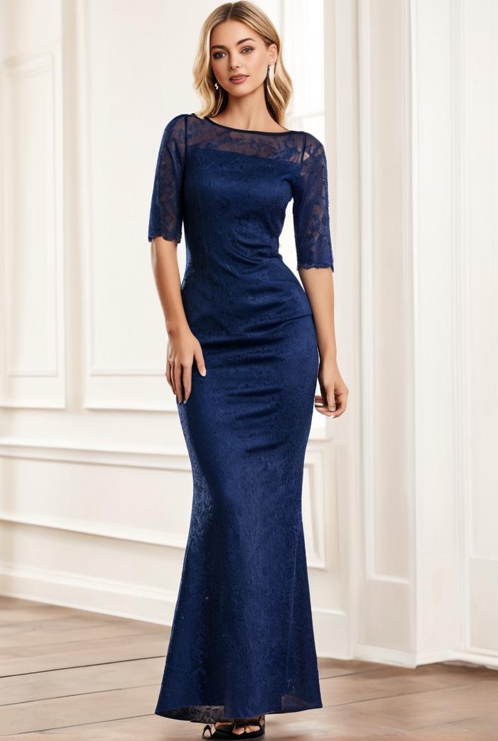 3 4 sleeve bodycon plunging back sequin evening dress 116968