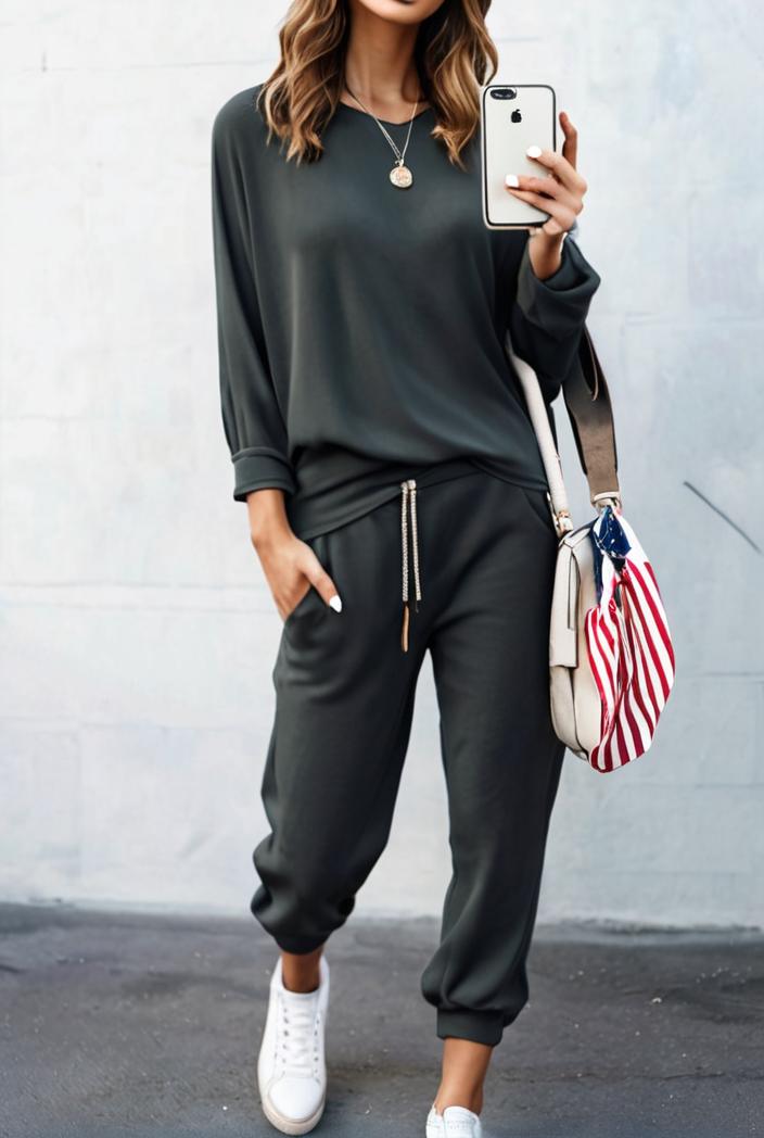 2 piece knitted cotton lounge sweatshirt 139834