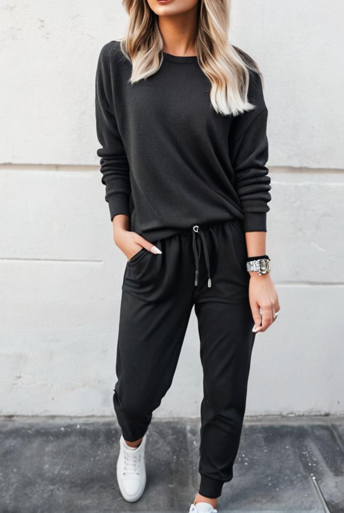 2 piece knitted cotton lounge sweatshirt 139837
