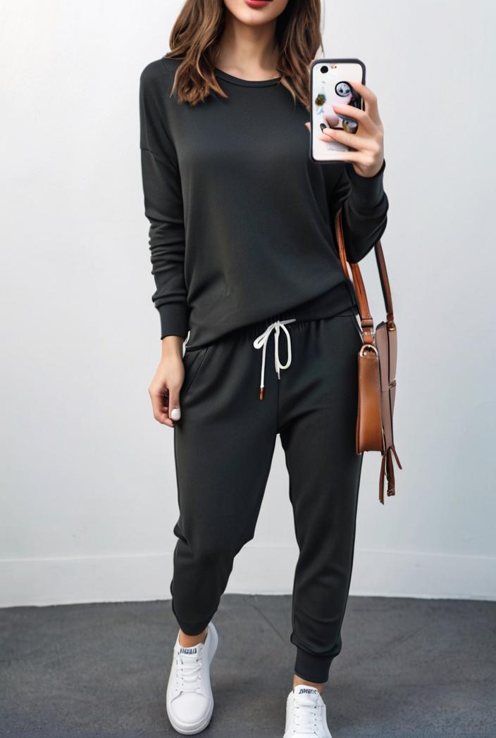 2 piece knitted cotton lounge sweatshirt 139840