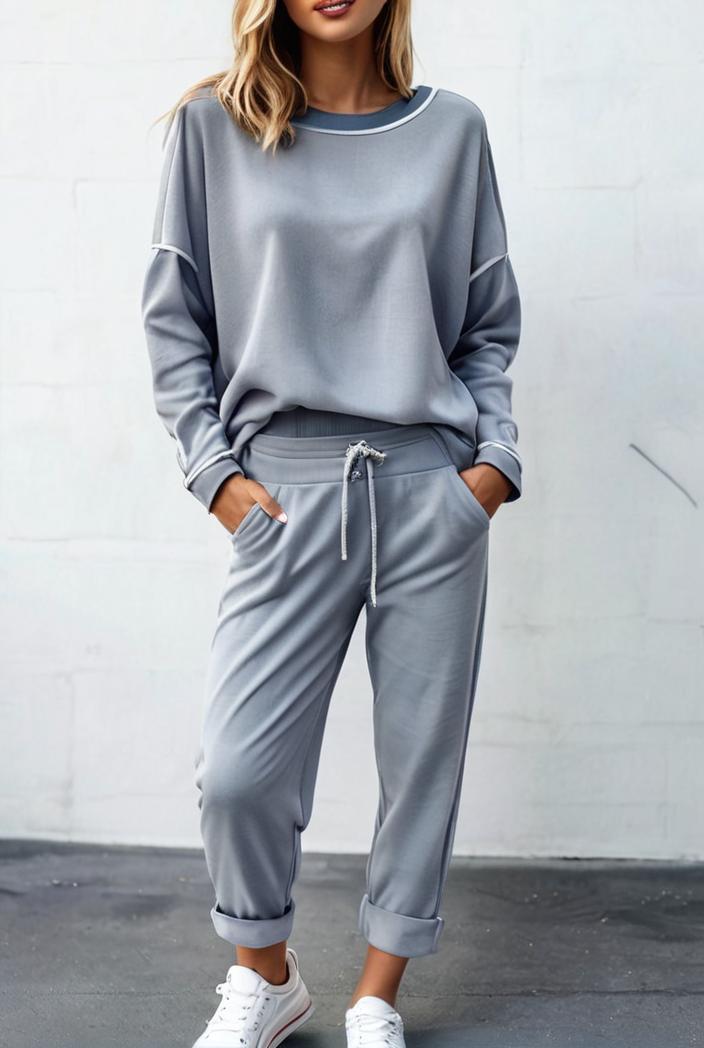 2 piece knitted cotton lounge sweatshirt 139842
