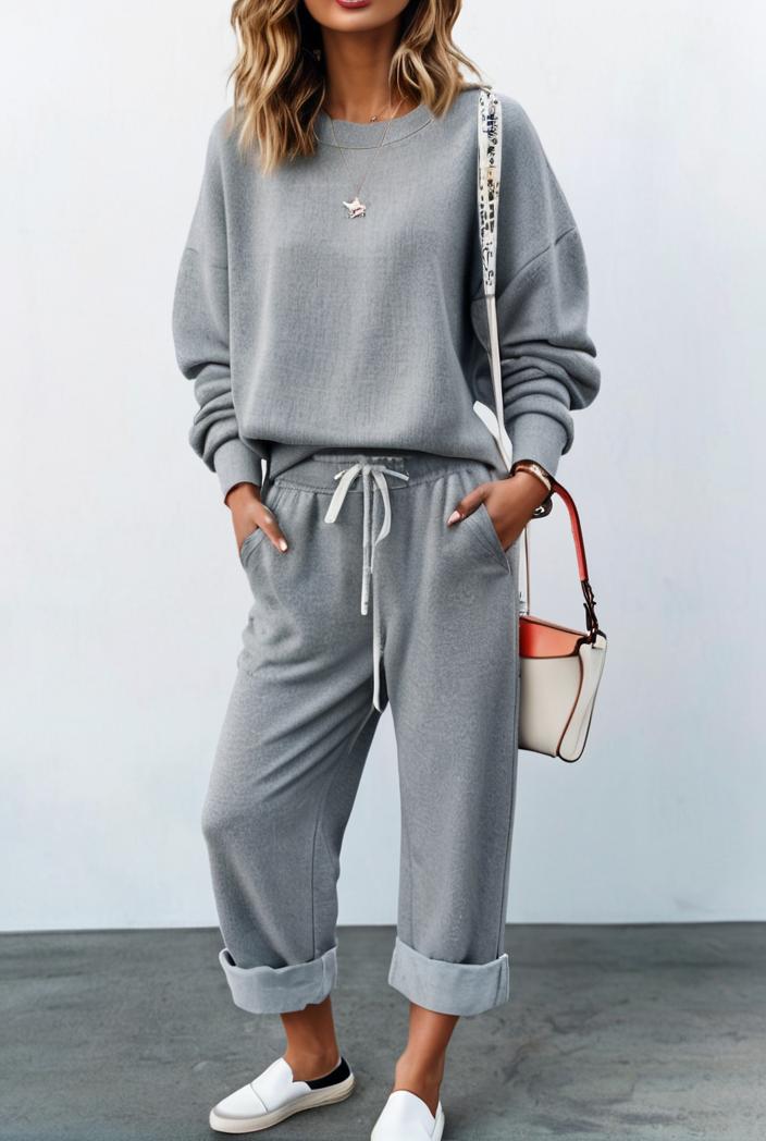 2 piece knitted cotton lounge sweatshirt 139847