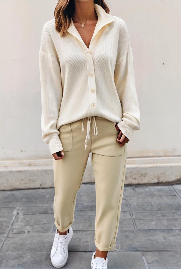 2 piece knitted cotton lounge sweatshirt 139853