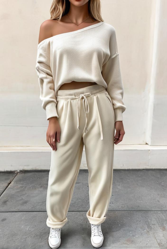 2 piece knitted cotton lounge sweatshirt 139854