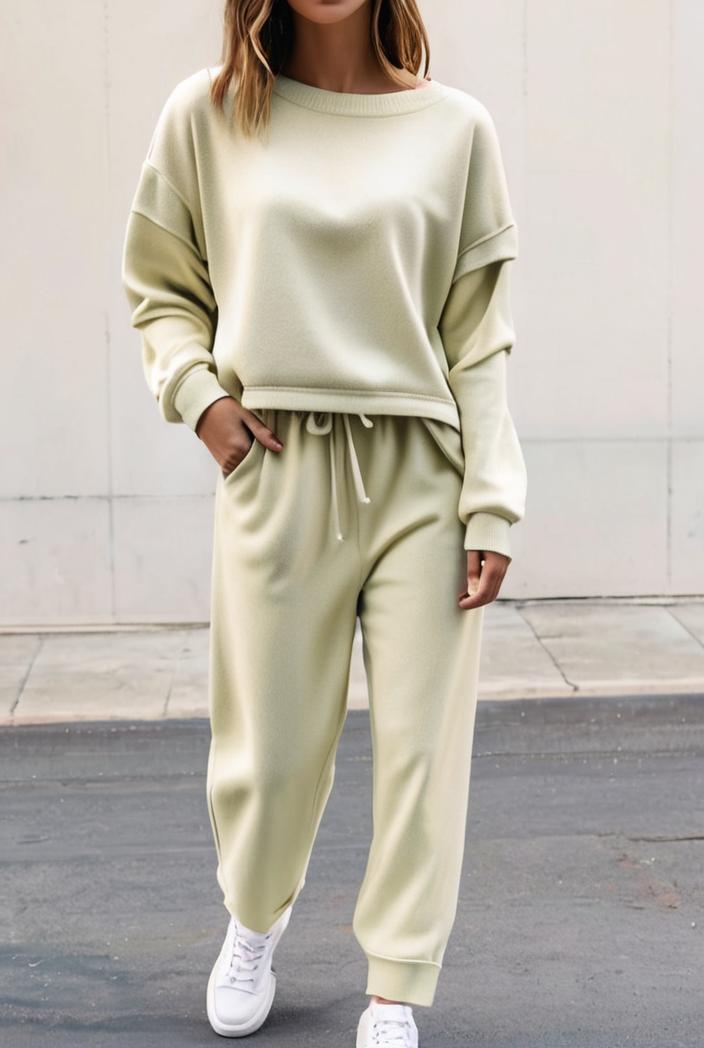 2 piece knitted cotton lounge sweatshirt 139855