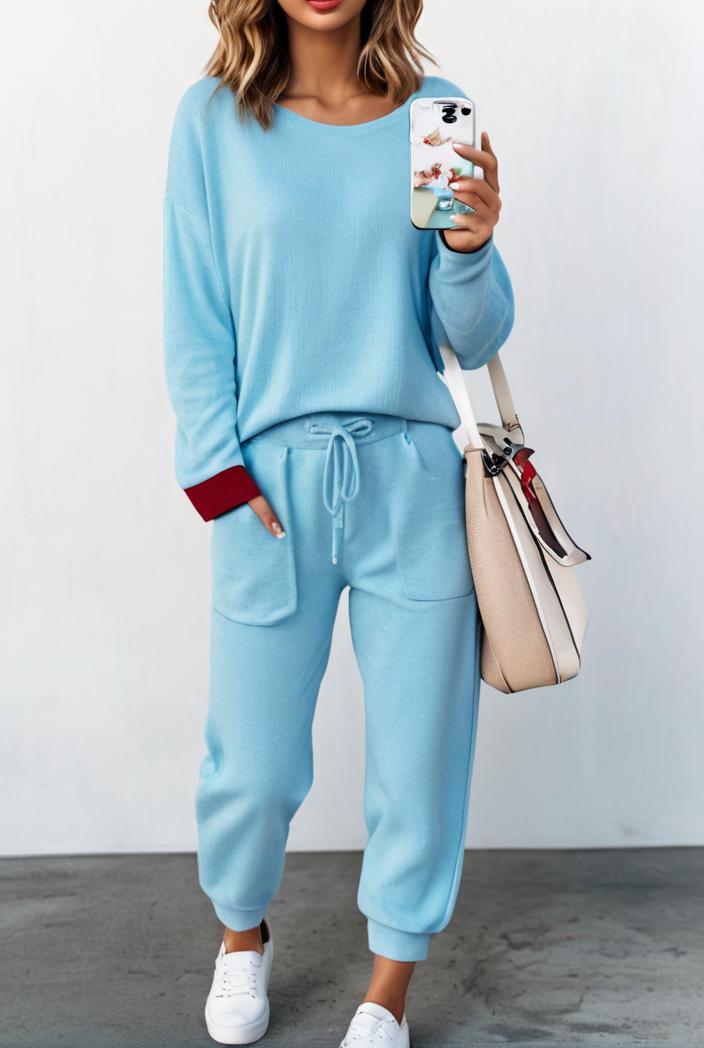2 piece knitted cotton lounge sweatshirt 139863