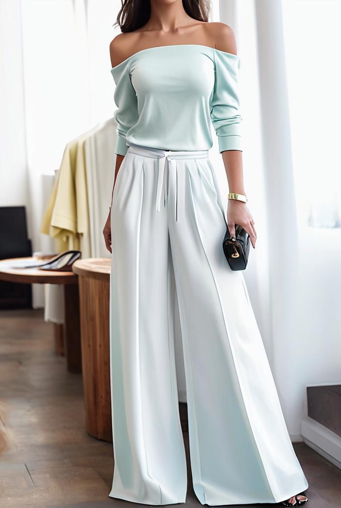 women s jumpsuits long sleeve one shoulder lace up wide leg jumpsuit 123599