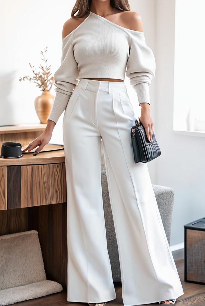 women s jumpsuits long sleeve one shoulder lace up wide leg jumpsuit 123604