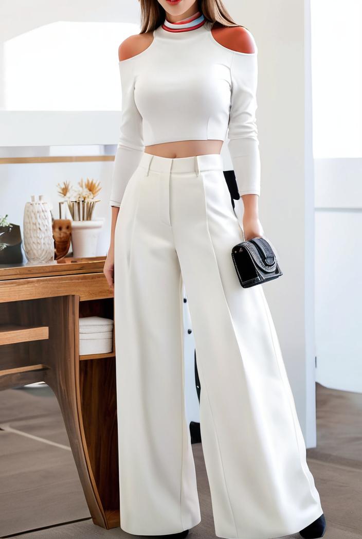 women s jumpsuits long sleeve one shoulder lace up wide leg jumpsuit 146420