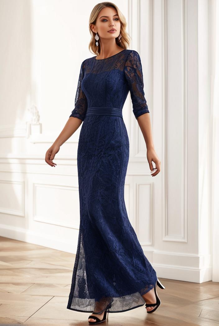 3 4 sleeve bodycon plunging back sequin evening dress 149957