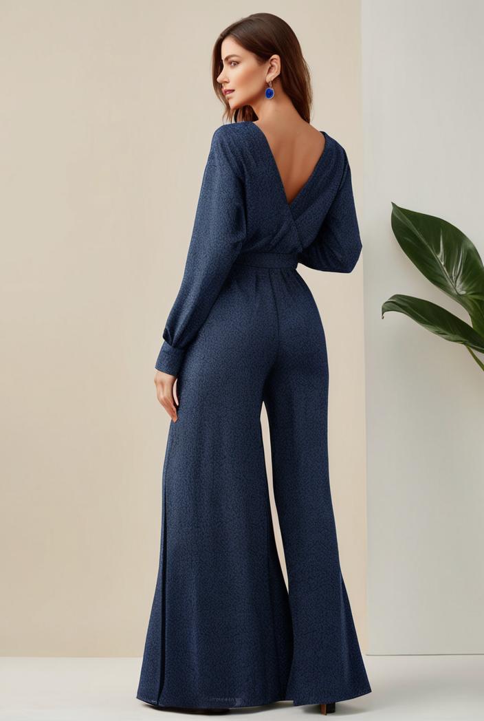 3 4 sleeve bodycon plunging back sequin evening dress 149986
