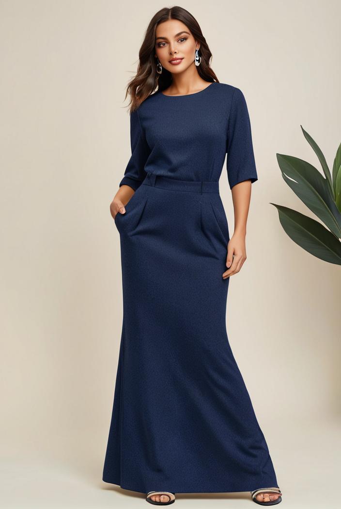 3 4 sleeve bodycon plunging back sequin evening dress 100047