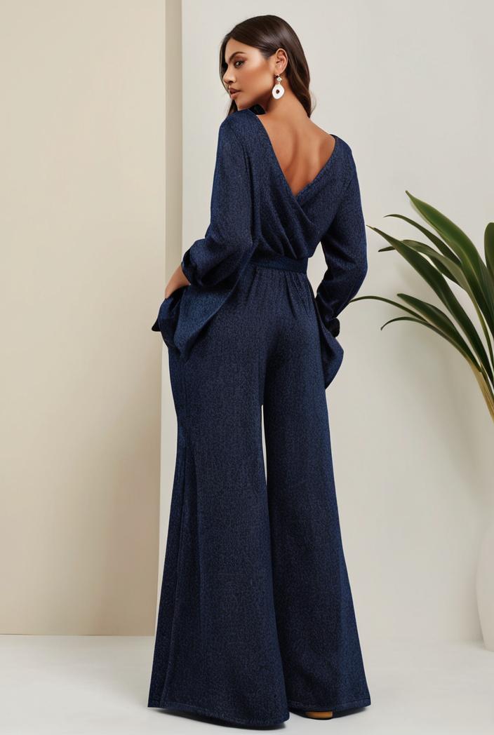 3 4 sleeve bodycon plunging back sequin evening dress 100060