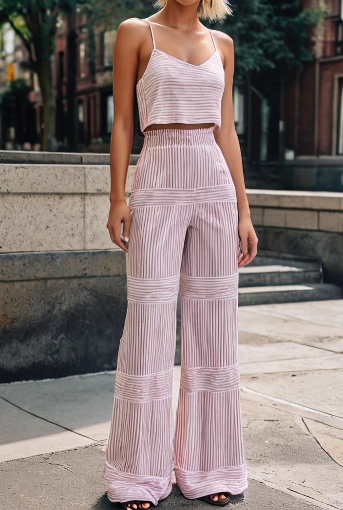 sling belted striped sleeveless dress 146368