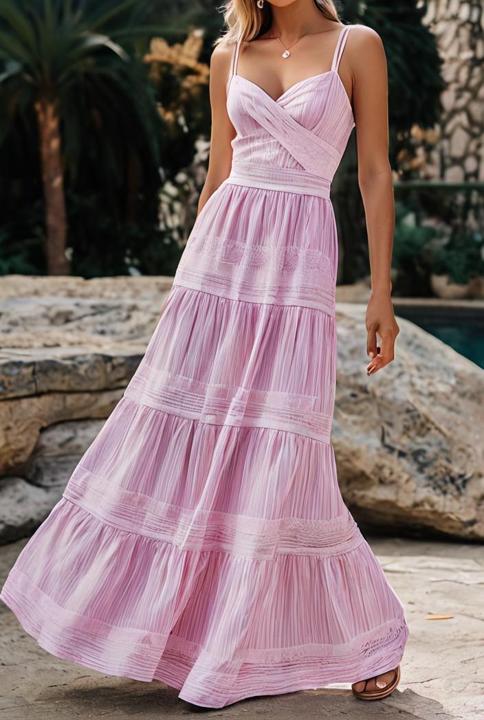 sling belted striped sleeveless dress 146406