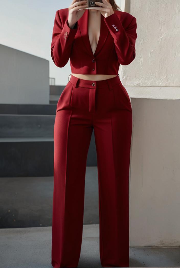 women s sets long sleeve cardigan slim buttoned casual two piece suit 125346