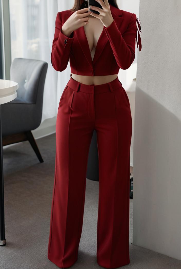 women s sets long sleeve cardigan slim buttoned casual two piece suit 125348