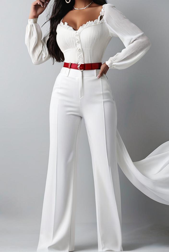women s sets long sleeve cardigan slim buttoned casual two piece suit 125364