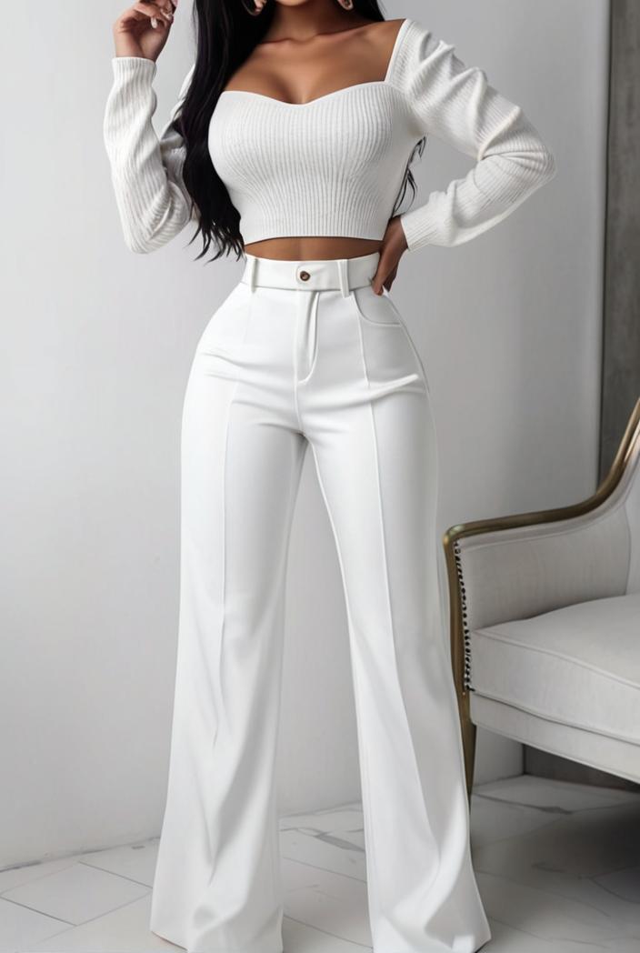 women s sets long sleeve cardigan slim buttoned casual two piece suit 125363