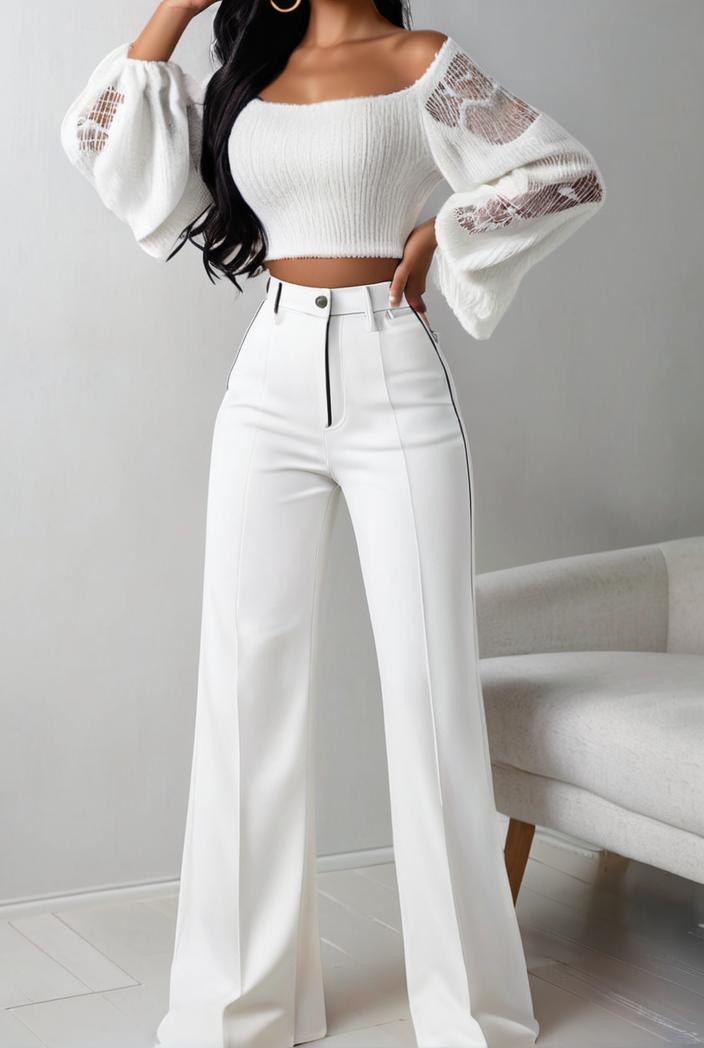 women s sets long sleeve cardigan slim buttoned casual two piece suit 125366