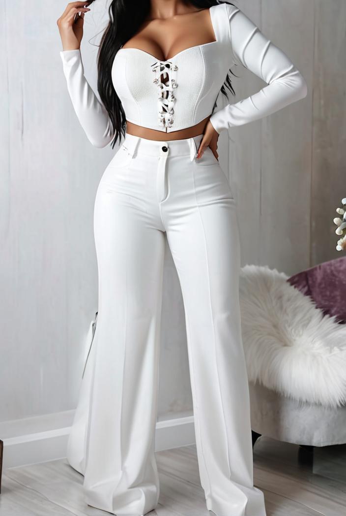 women s sets long sleeve cardigan slim buttoned casual two piece suit 125368