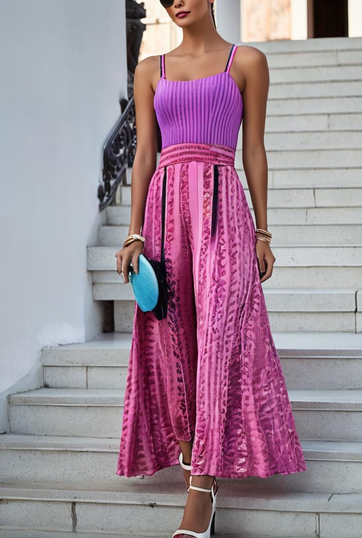 boho print halterneck sleeveless dress 128415