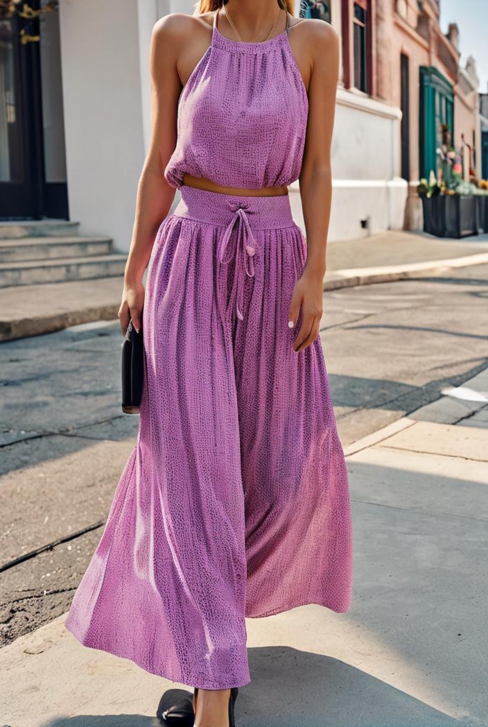 boho print halterneck sleeveless dress 128438