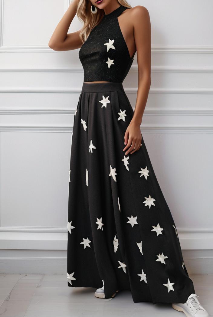 polka dot print halter backless ruched maxi dress 139308