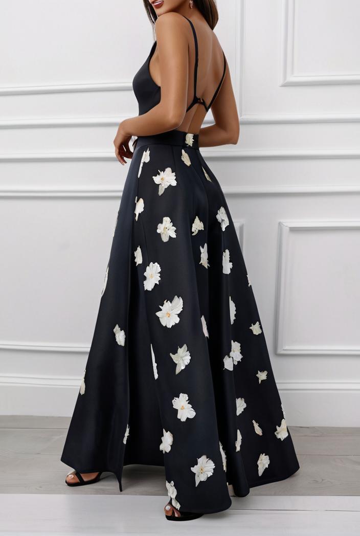 polka dot print halter backless ruched maxi dress 139318
