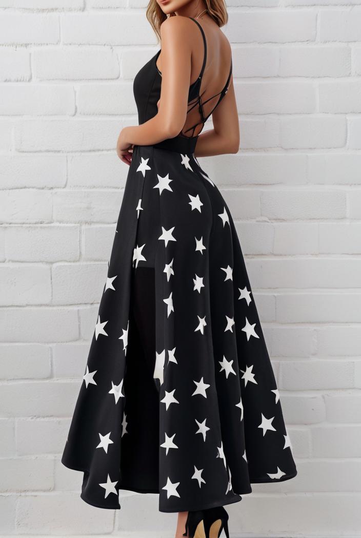 polka dot print halter backless ruched maxi dress 139319