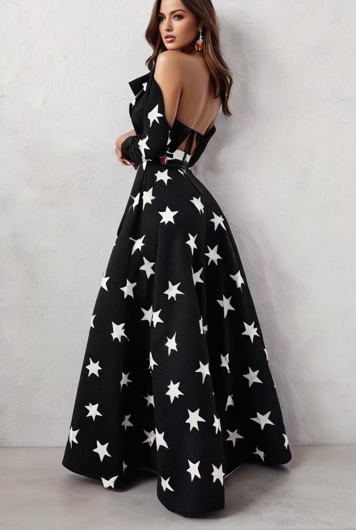 polka dot print halter backless ruched maxi dress 139320