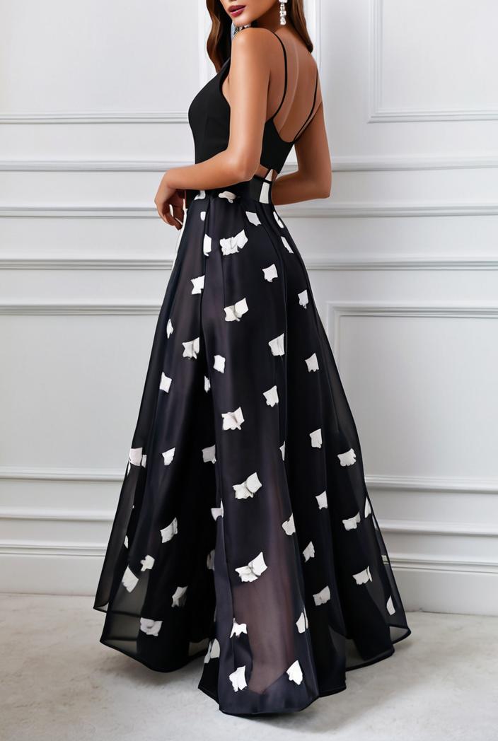 polka dot print halter backless ruched maxi dress 139322